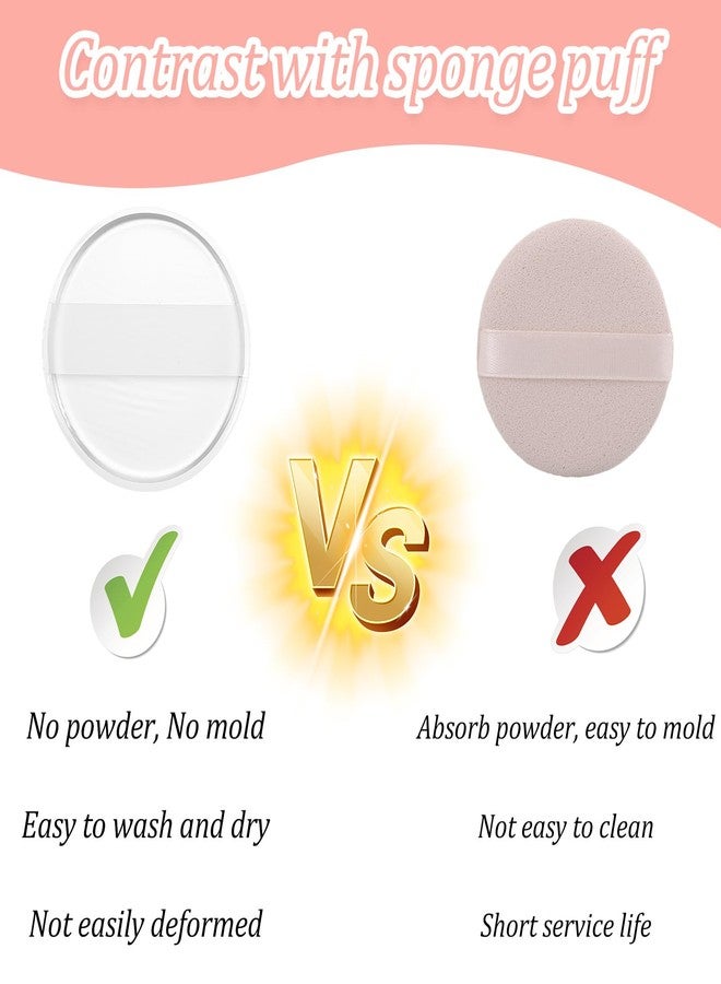 Ajcotahm 2Pcs Silicone Makeup Sponge, Clear Round Powder Puff Washable Makeup Applicator for Women Girls Non-Absorbent Cosmetic Beauty Sponge for Foundation, Concealer, Cream, Blush, Highlighter - Image 5